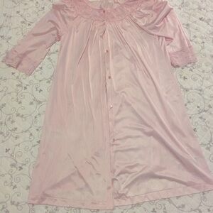 Gilead Women VTG Blush Pink Sz L House Robe Granny